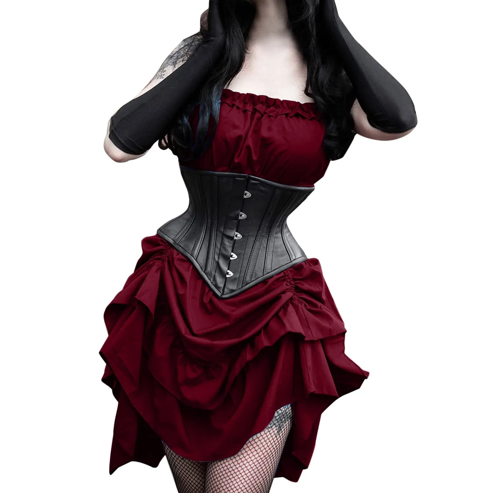 Renaissance Medieval Elf Princess Lolita Sleeveless Women Waist Corset Steampunk Gothic Dress Vintage Pirate Cosplay