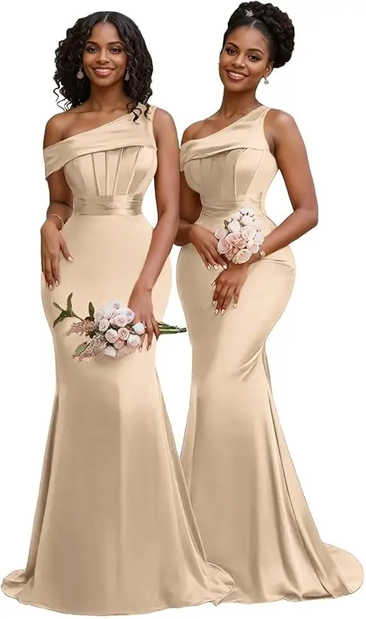 Orange One Shoulder Mermaid Bridesmaid Dresses Formal Wedding Party Gowns Corset Evening Prom Dress Graduation 2026 Customized - Image 12