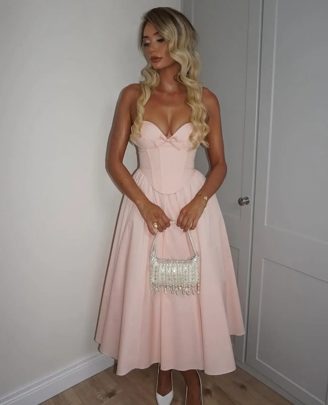 Strapless Bow Elegant Evening Party Dresses For Women Lace Up Bandage Back Ball Gown Yellow Dress Christmas Robe - Image 12