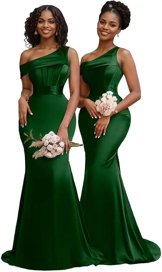 Orange One Shoulder Mermaid Bridesmaid Dresses Formal Wedding Party Gowns Corset Evening Prom Dress Graduation 2026 Customized - Image 13