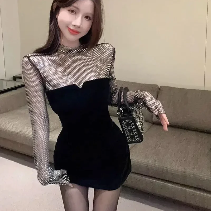 Long Sleeve Dress Sexy Coquette Clothes Dresses for Women Tight Short Mini Corset - Image 2