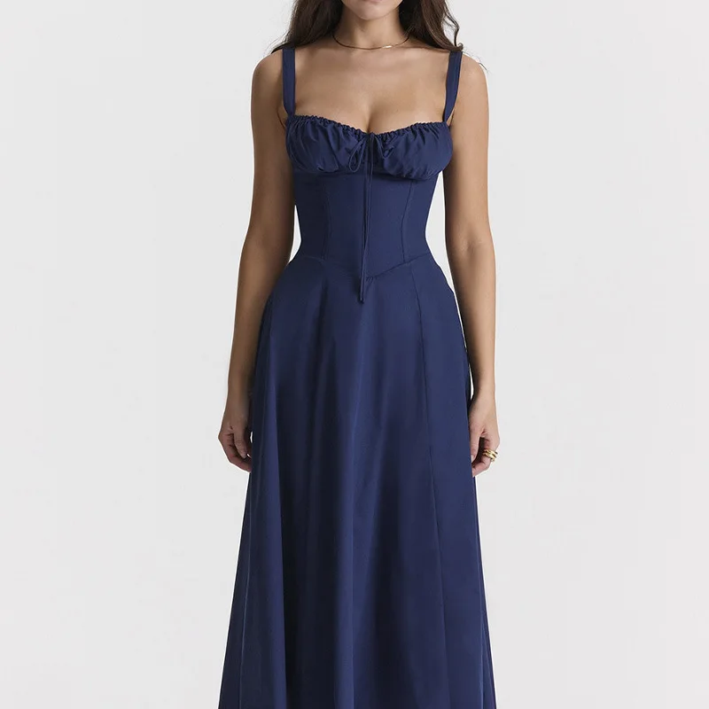 Plaid Printed Spaghetti Strap Sexy A-line Dress - Image 21