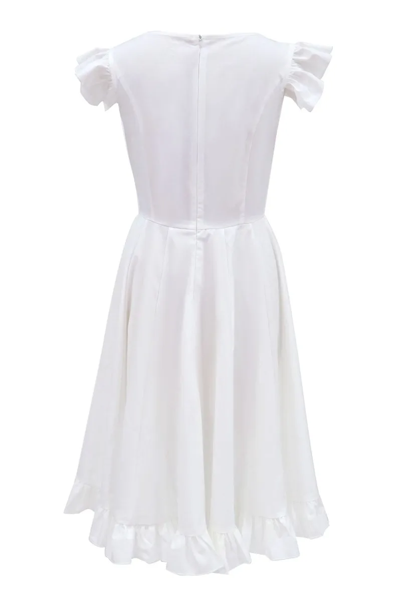 Vintage Elegant Party Evening A Line Swing Midi Dress Women Lace Corset Fitted Satin Flowy Beach Wedding Guest Dress - Image 11