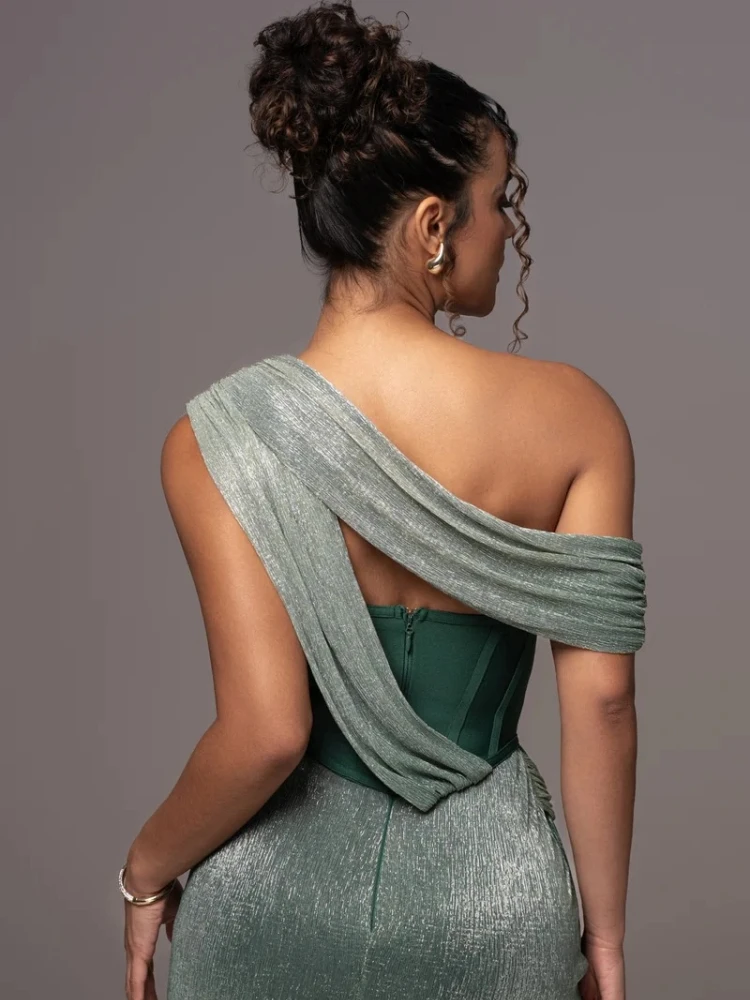 Long Dress Women Brown Corset Sparkly Backless Bodycon Maxi Dresses - Image 12