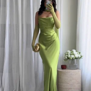Corset Maxi Dress with Scarf Sexy Prom Gown Party Evening Dress Long Backless Lady Verstidos Chic Wedding Dress