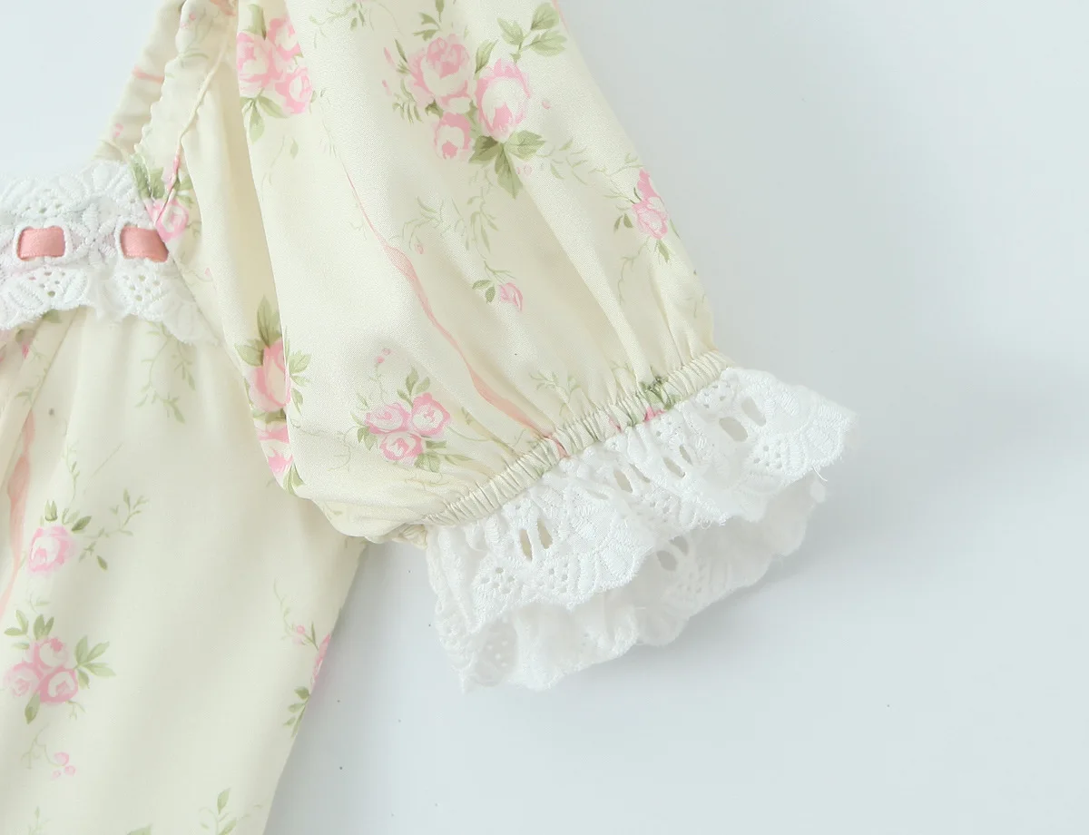 Women Ribbon Embroidered Lace Kapok Diary Corset Maxi Dress - Image 10