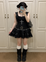 Robe mini en dentelle gothique Raven Noir – Mode élégante Harajuku E-Girl