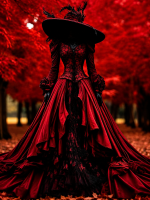 Customized Black Red Victorian Evening Dress Long Sleeve Vampire Gothic Corset Dress Halloween Lace Inlay Ruffled Dresses Prom