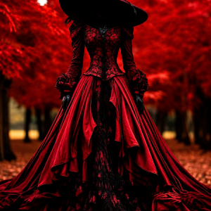 Customized Black Red Victorian Evening Dress Long Sleeve Vampire Gothic Corset Dress Halloween Lace Inlay Ruffled Dresses Prom